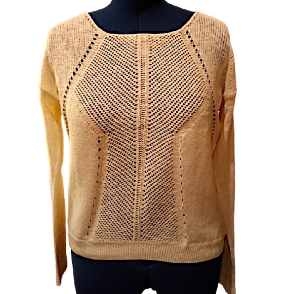O.C Sweater Intricate Open Weave 100% Super Soft Cotton Women Sz M (Oversized